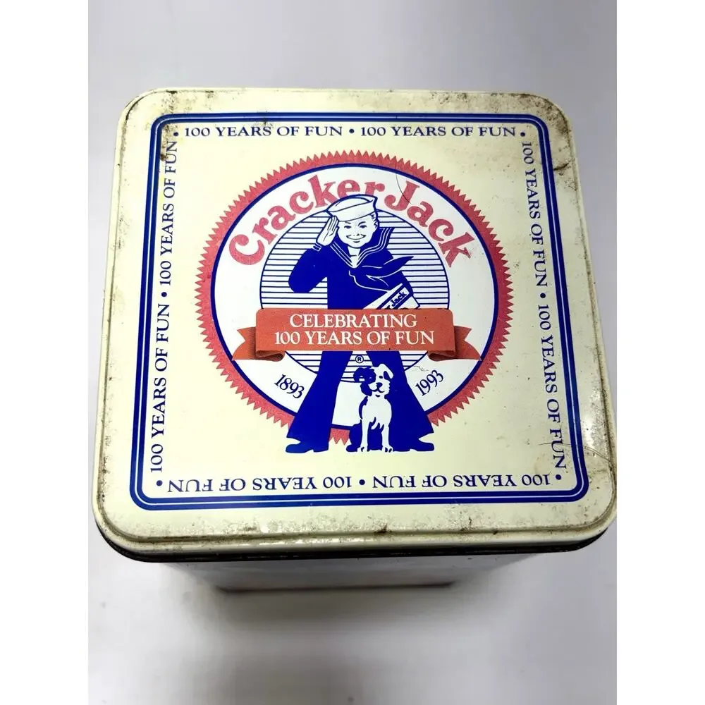 Cracker Jack 100th Anniversary Tin 1893-1993 Commemorative Canister Vintage